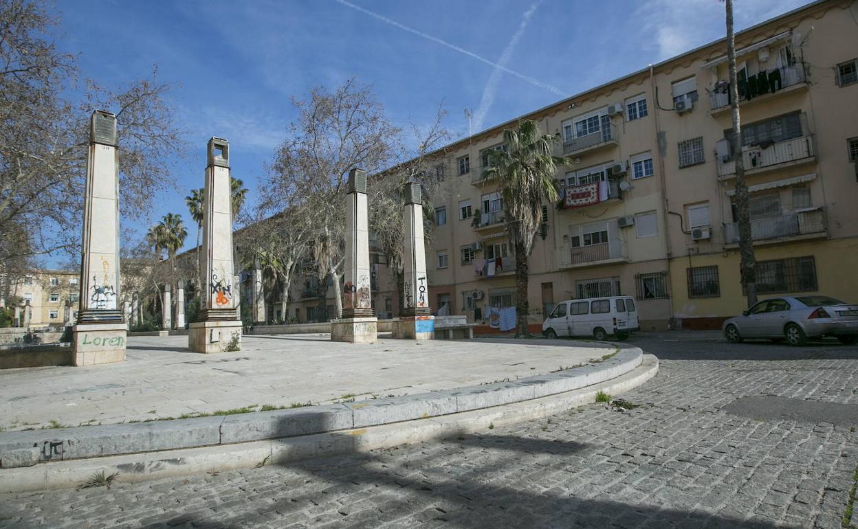 La zona de las Casitas Rosa, en el barrio de la Malvarrosa.