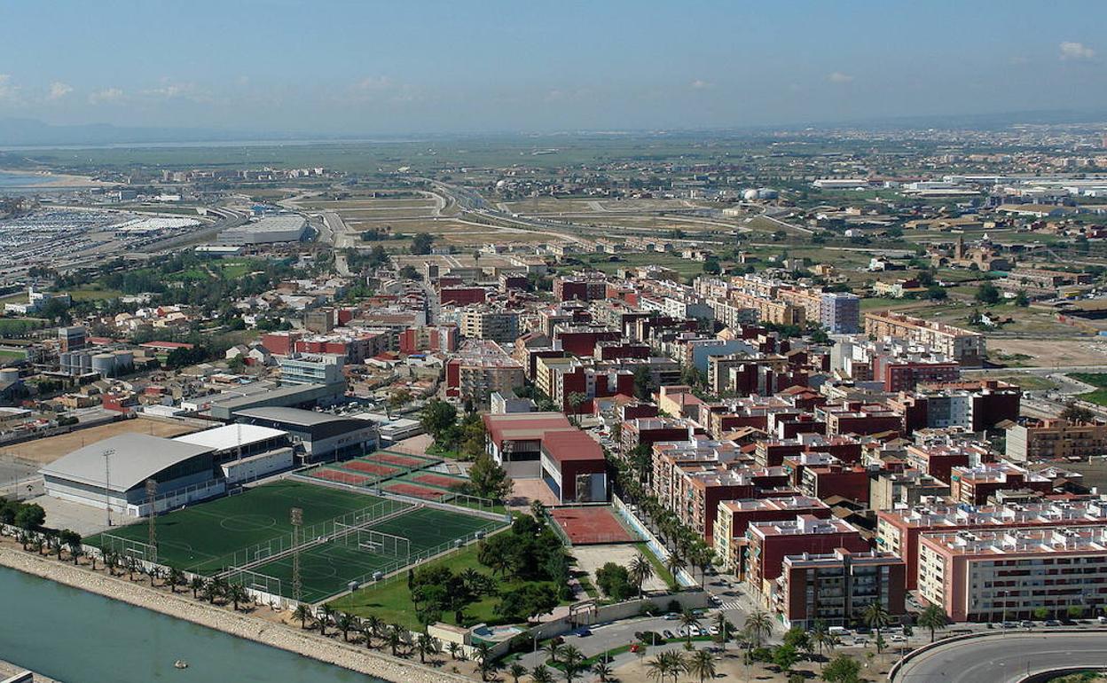 Vista aérea del barrio de Nazaret. 