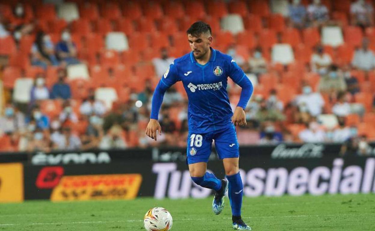 Arambarri en su partido en Mestalla