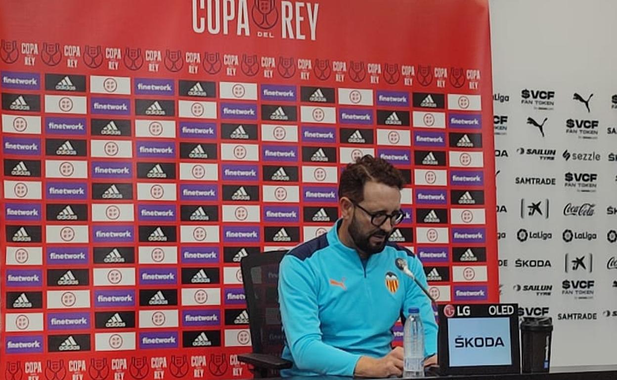 José Bordalás, durante la rueda de prensa