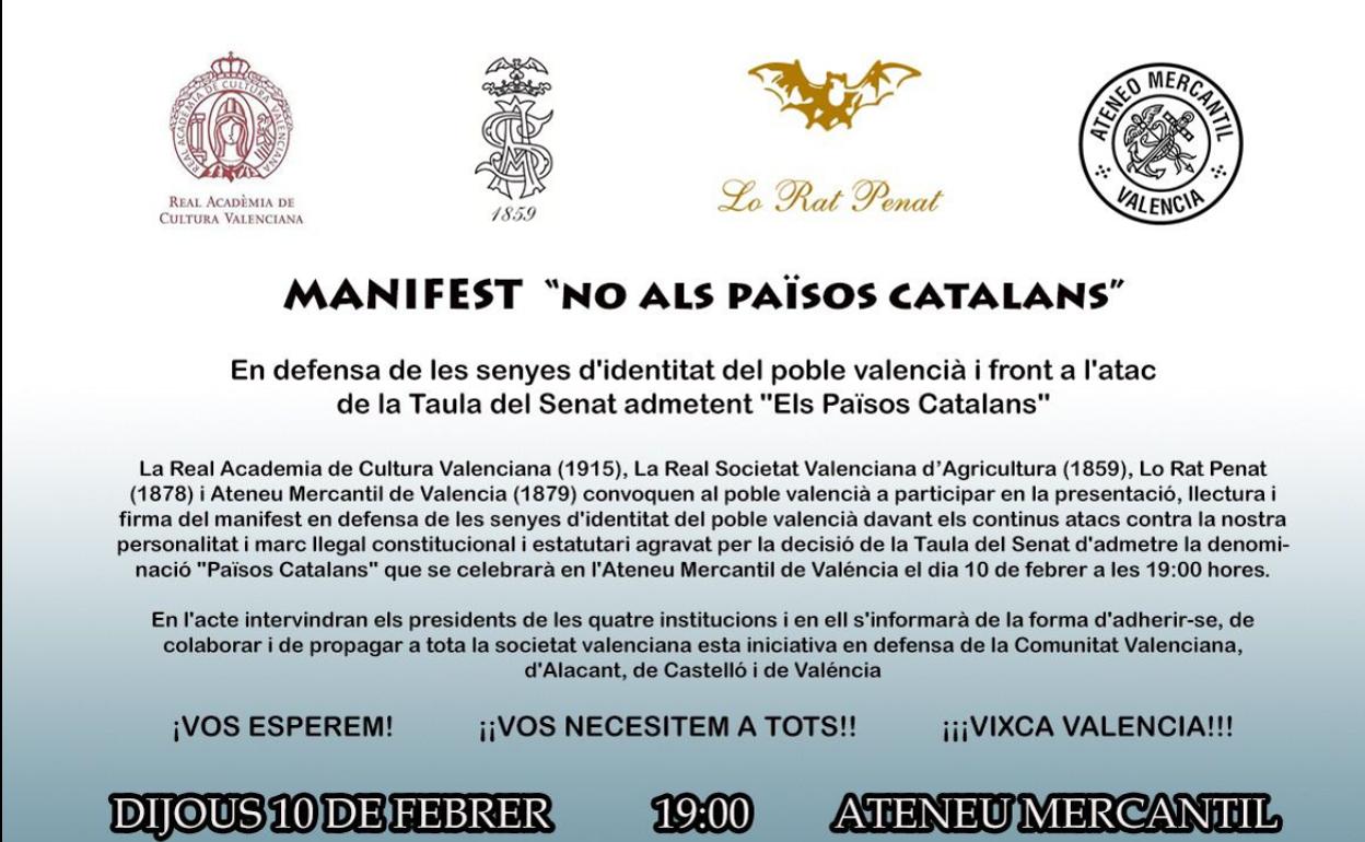 Imagen del cartel que anuncia el acto de mañana. 