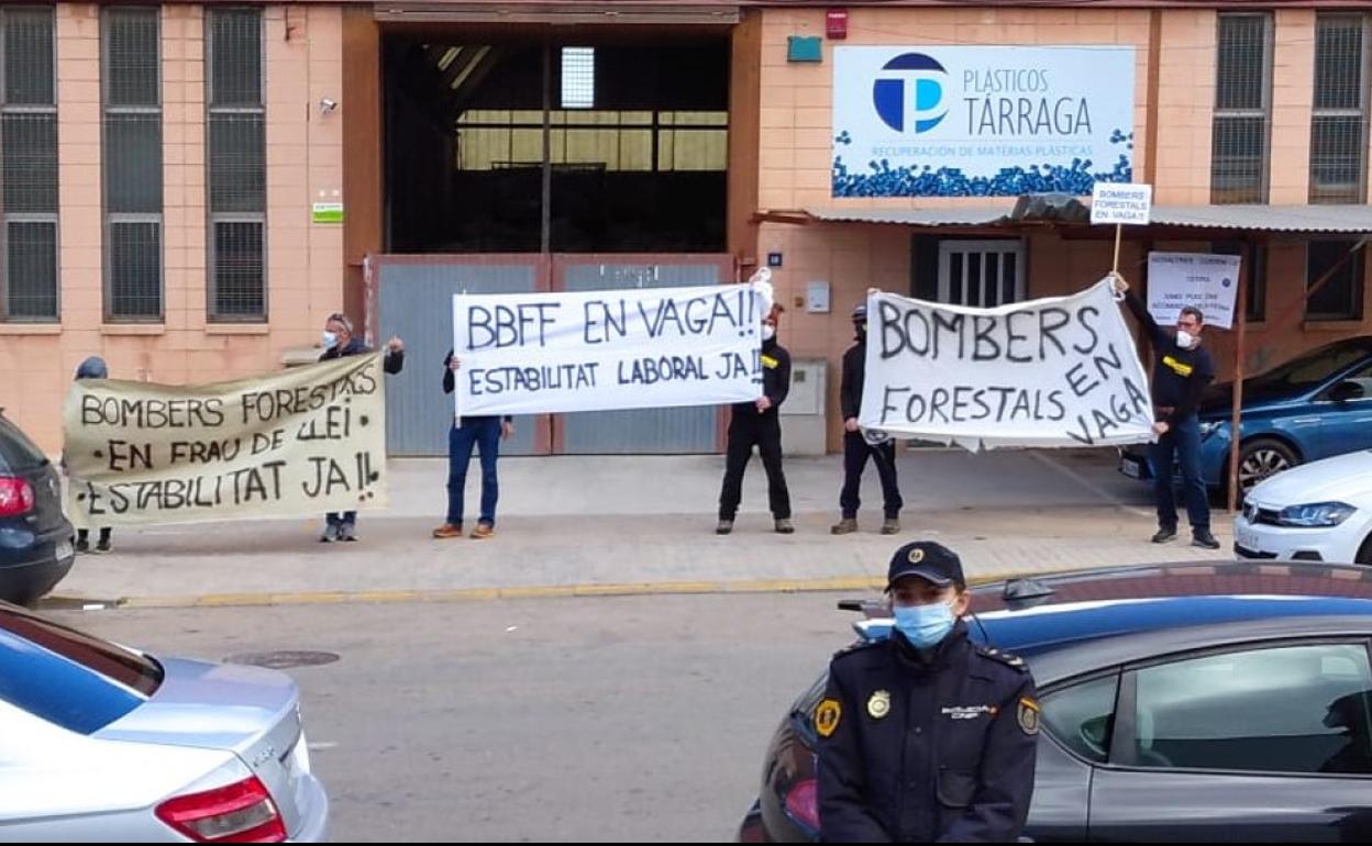 Momento de la protesta. 