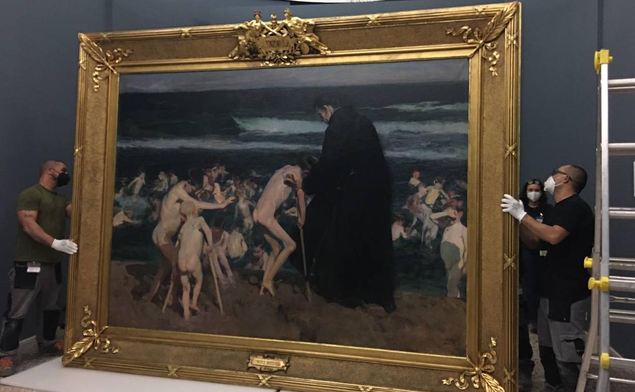 La obra '¡Triste herencia!', de Joaquín Sorolla, ya está en Milán. 