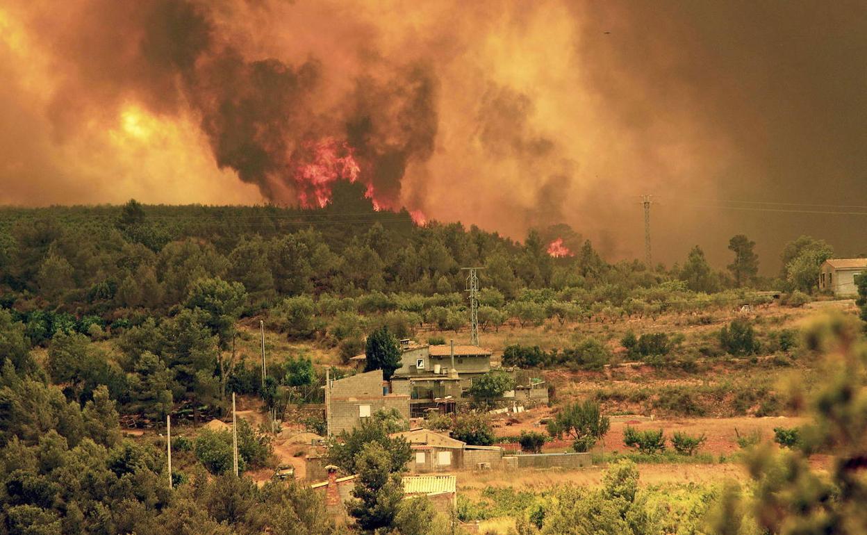 Incendio de Cortes de Pallás en 2021. 