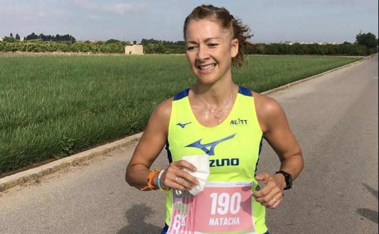 Natacha, durante una carrera del circuito RunCáncer. 