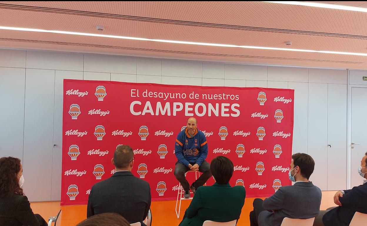 Joan Peñarroya, durante la rueda de prensa previa al partido ante el Barcelona. 