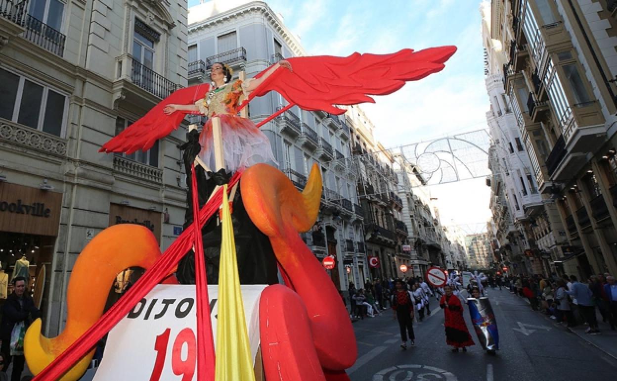 Una escena de la última cabalgata del ninot. en marzo de 2020. 