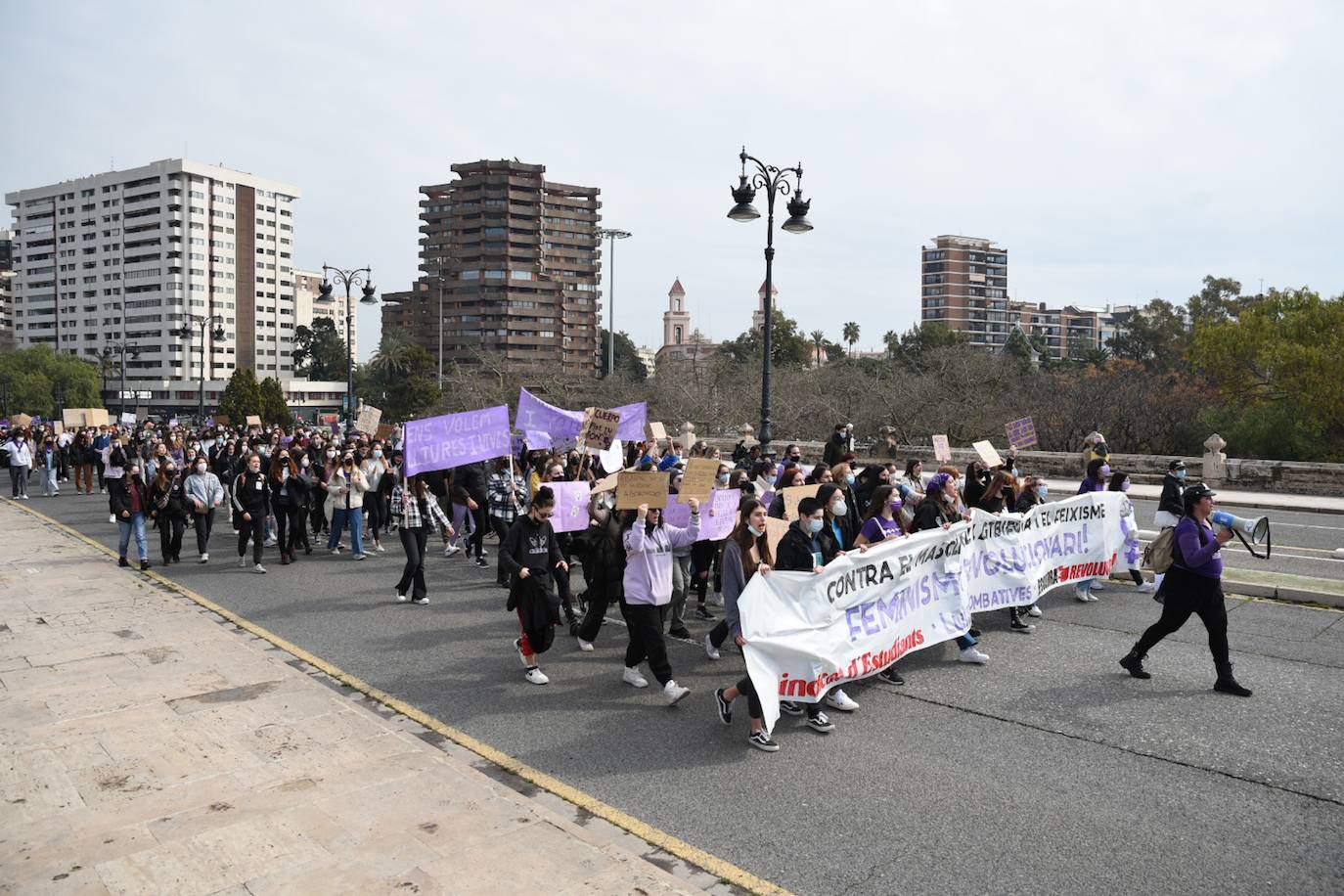 Manifestación estudiantil feminista.