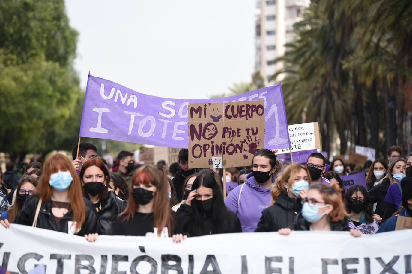 Manifestación estudiantil feminista.