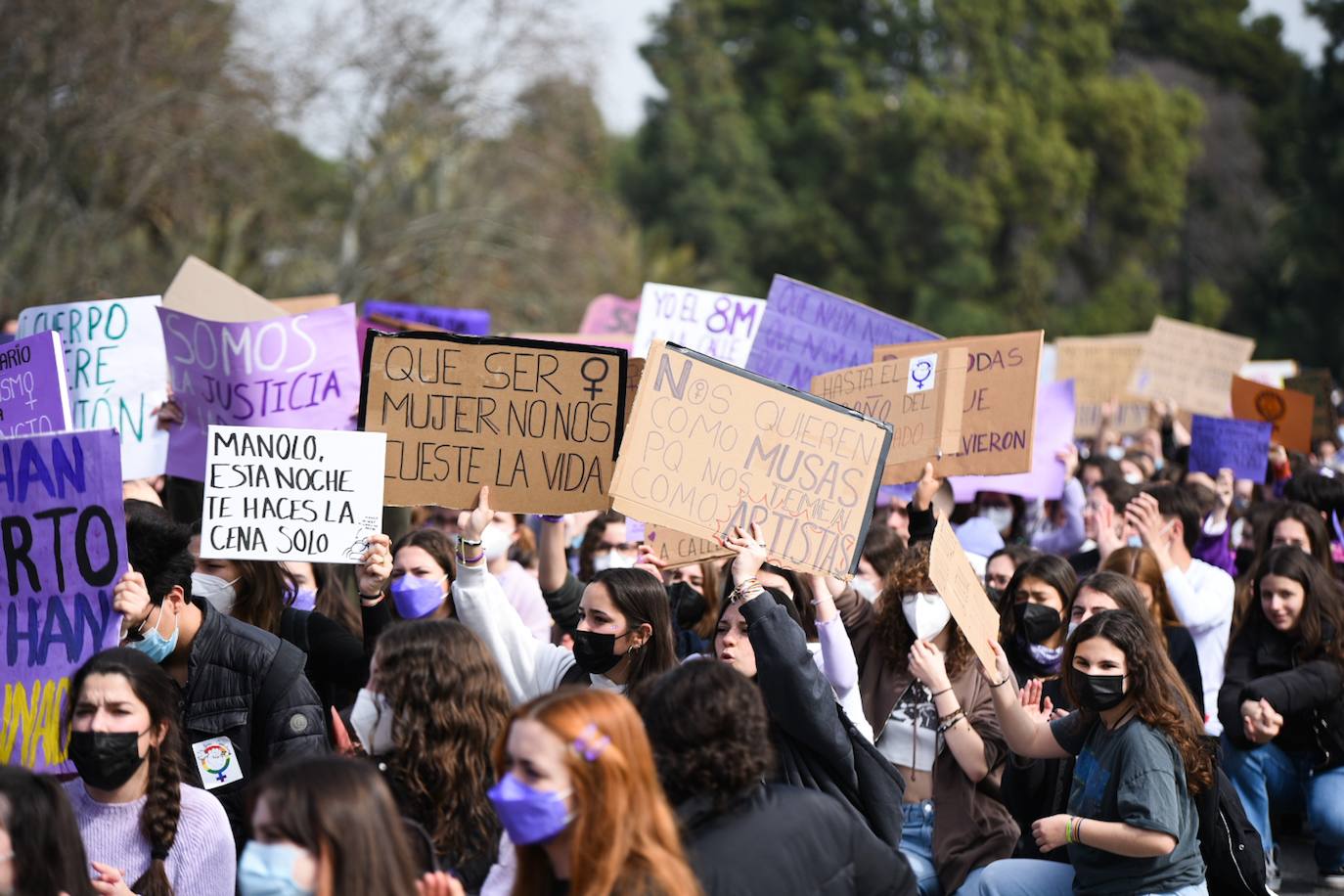 Manifestación estudiantil feminista.