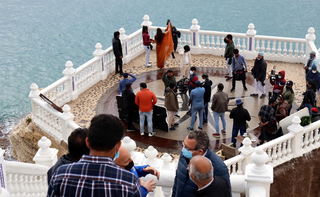 Imagen del rodaje de la nueva película india en Benidorm