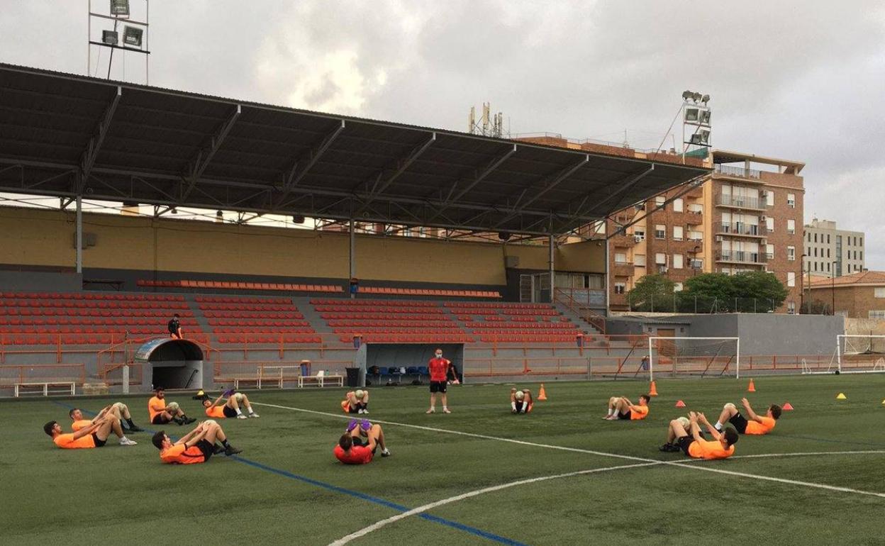 Un entrenamiento del equipo. 