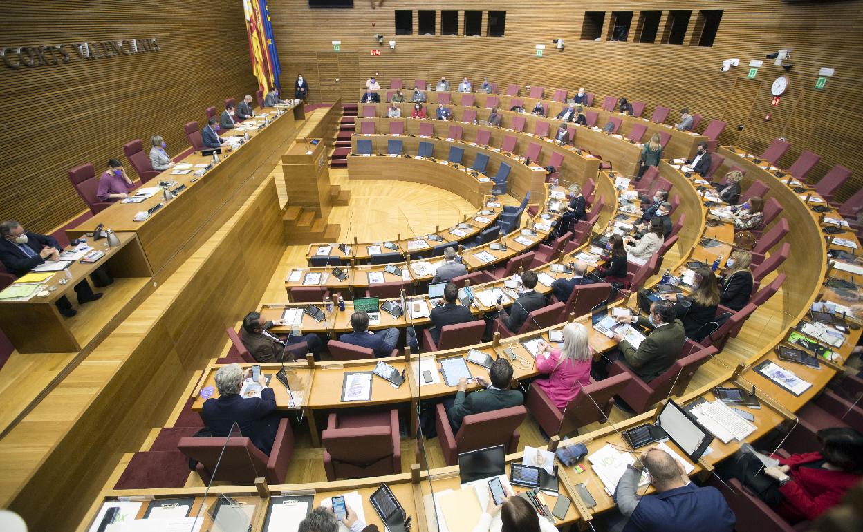 Vista panorámica del hemiciclo de Les Corts. 