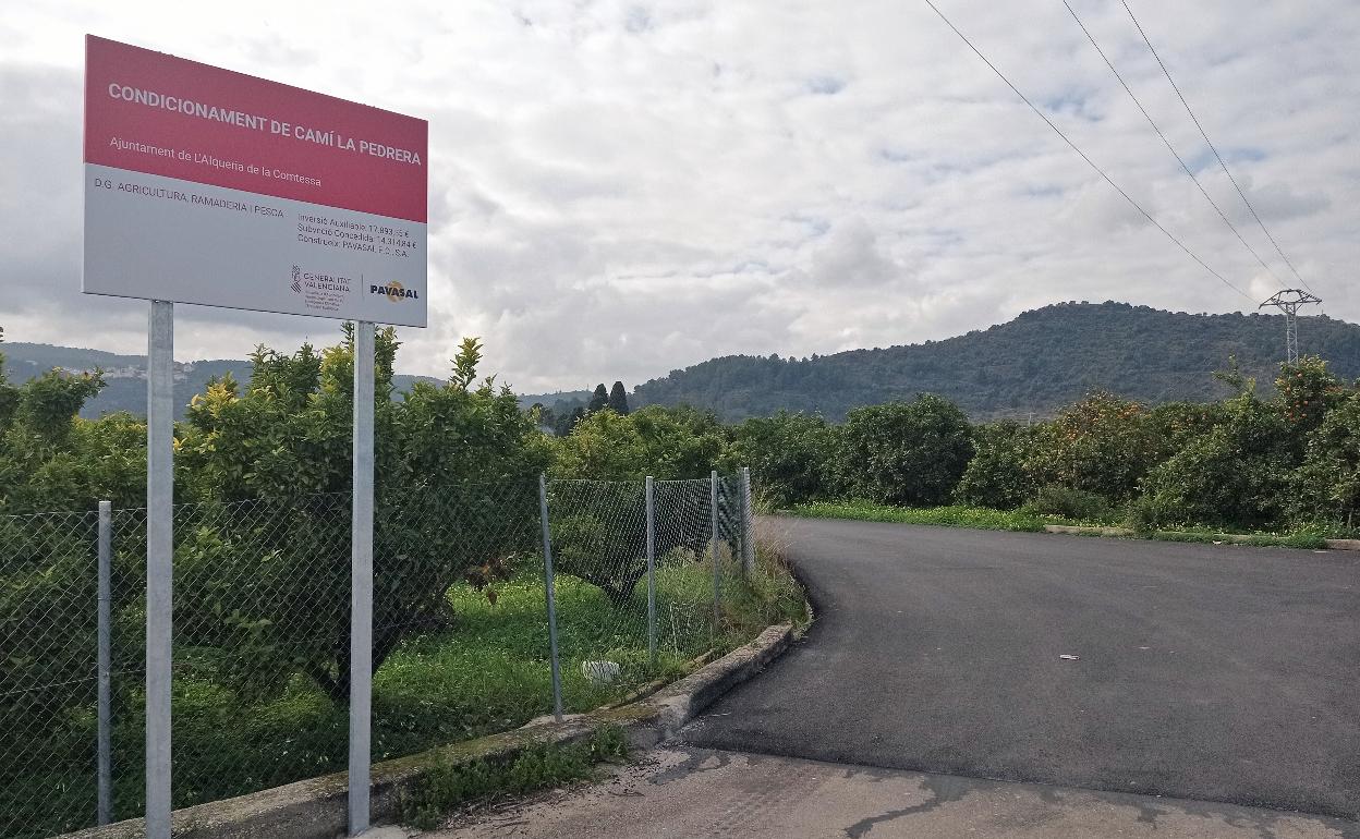 Camino donde se han realizado las mejoras en l'Alqueria de la Comtessa.  