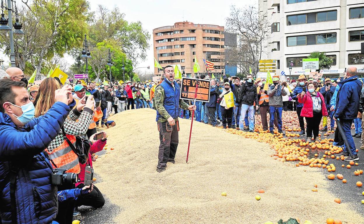 Tractorada del sector agrícola valenciano. 