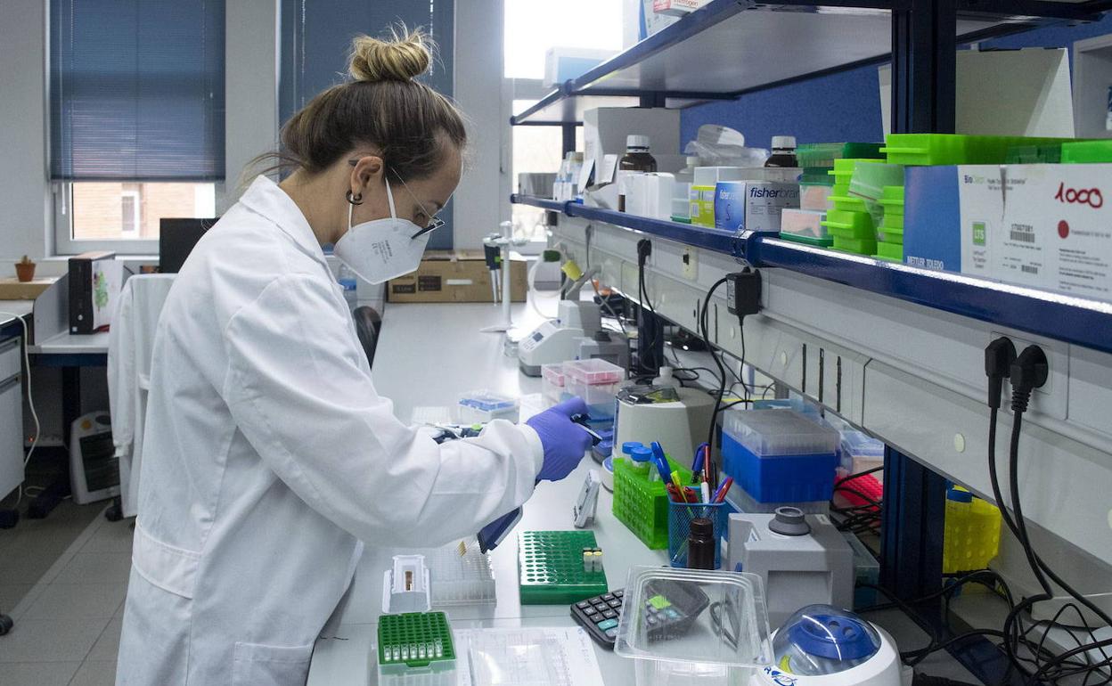 Una investigadora trabaja en un laboratorio. 