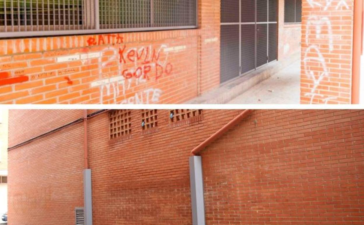 La limpieza de los grafitis de las fachadas. 