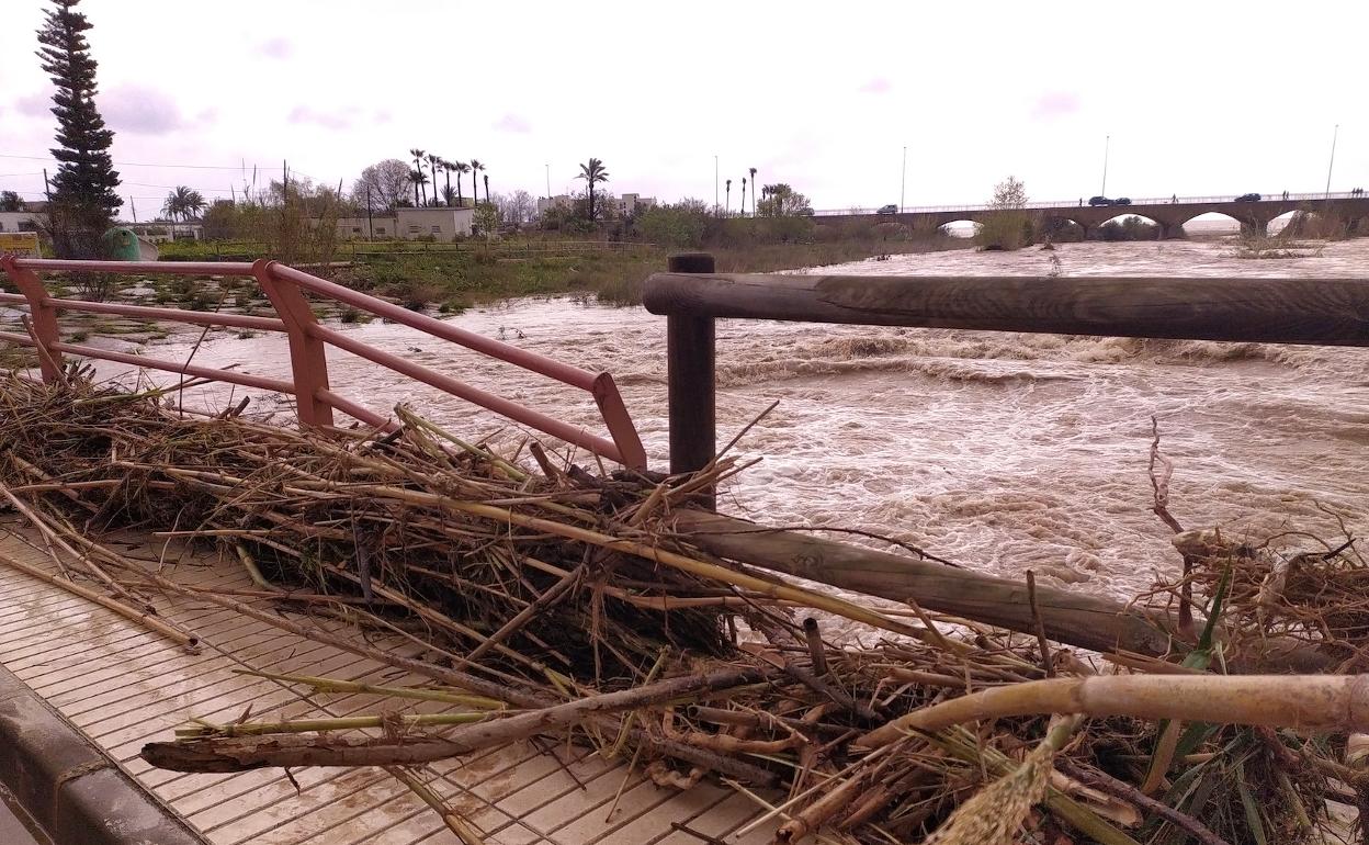 Imagen de la desembocadura del río tras las últimas lluvias