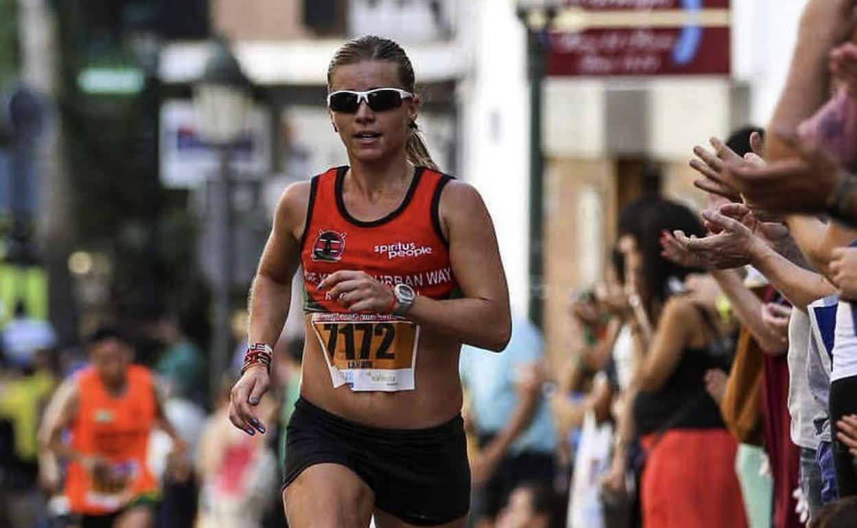 Raquel Landín, en una carrera popular en Valencia. 