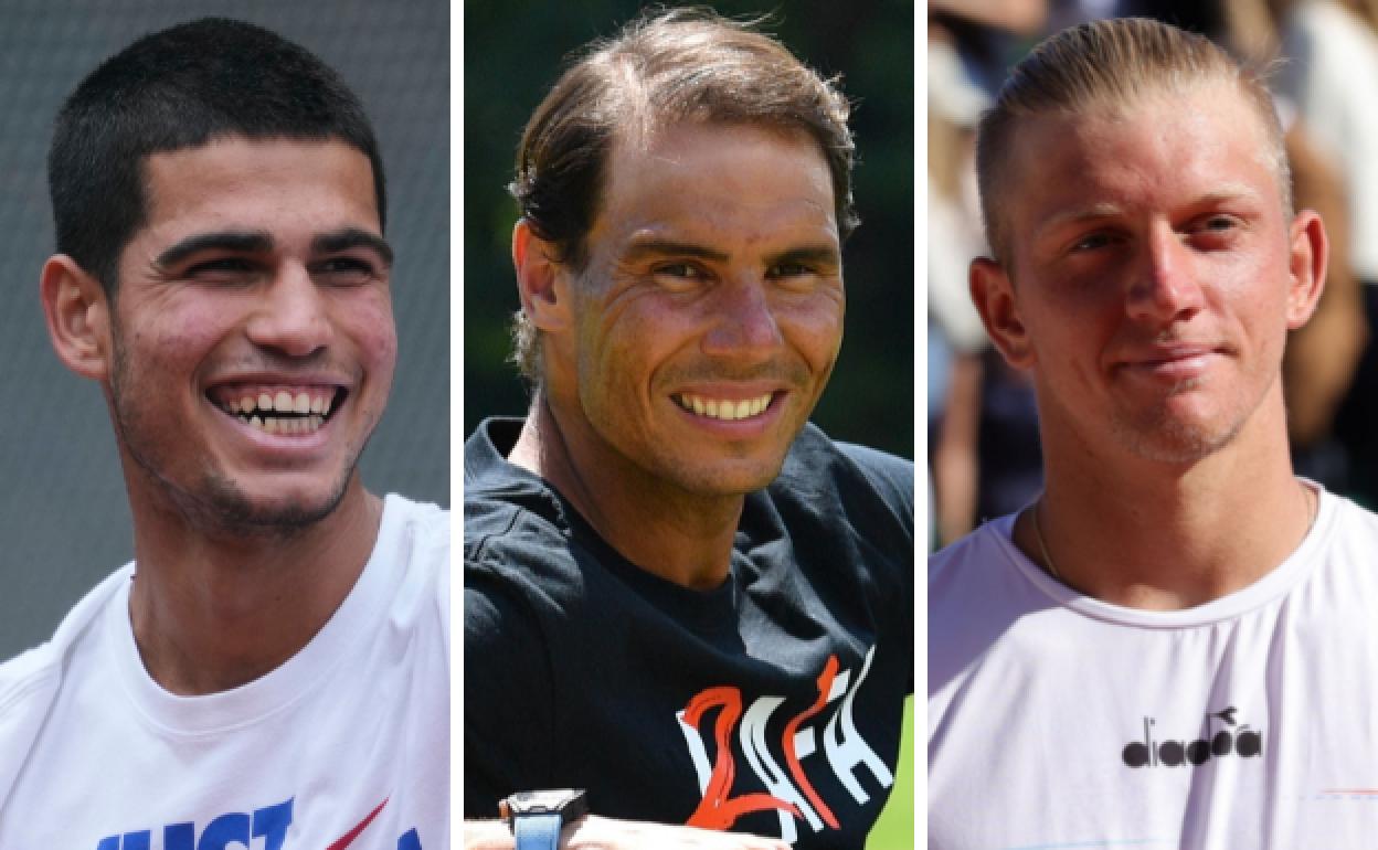 Alcaraz, Nadal y Davidovich. 