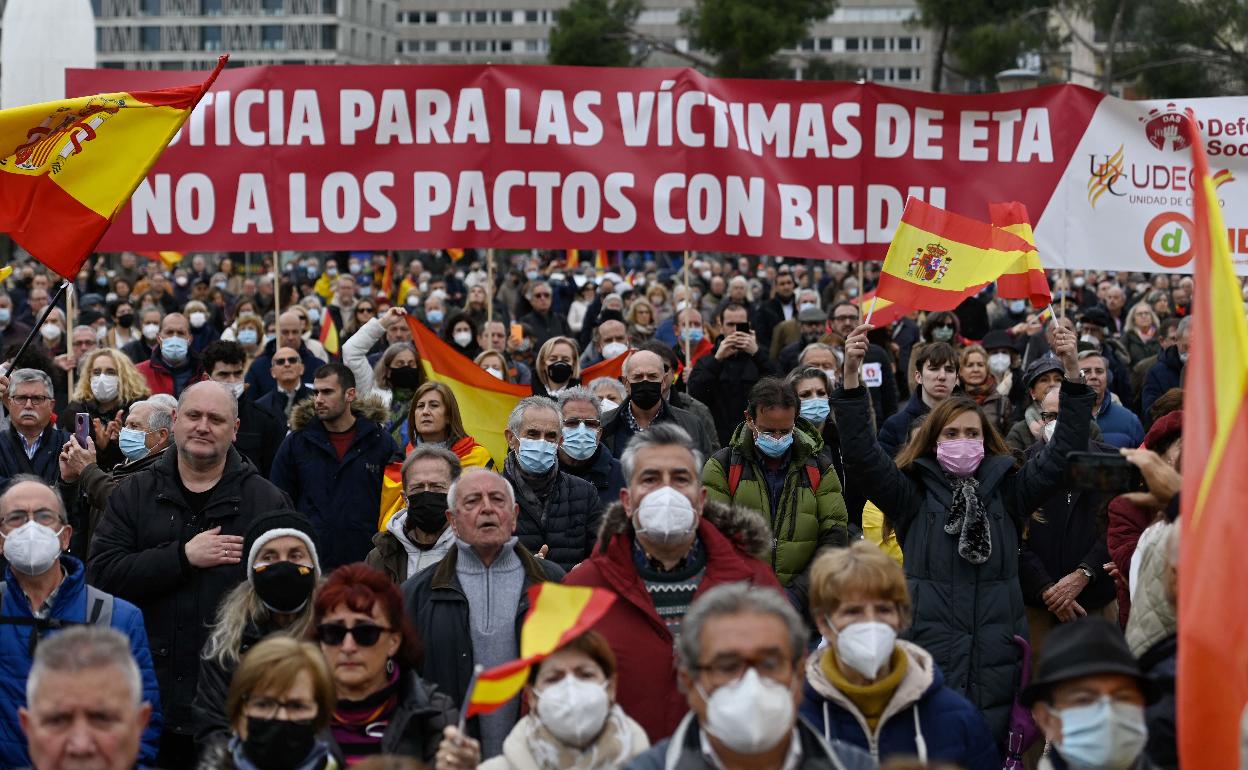 Manifestación en apoyo a las víctimas de ETA. 