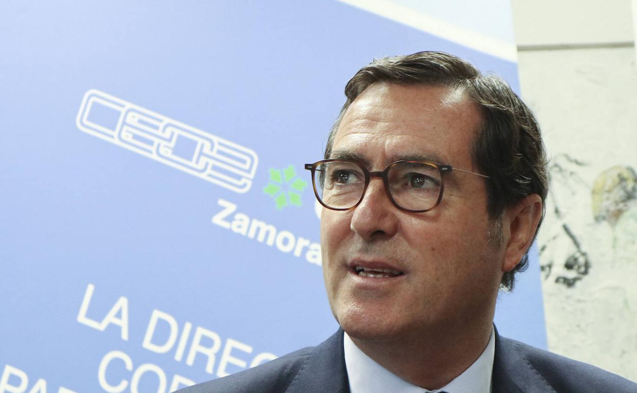 El presidente de la CEOE, Antonio Garamendi. 