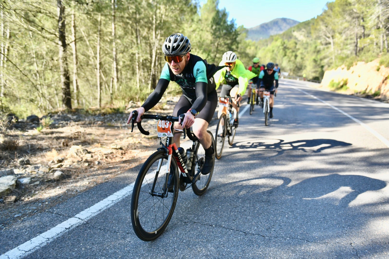 Un grupo de ciclistas, durante la prueba