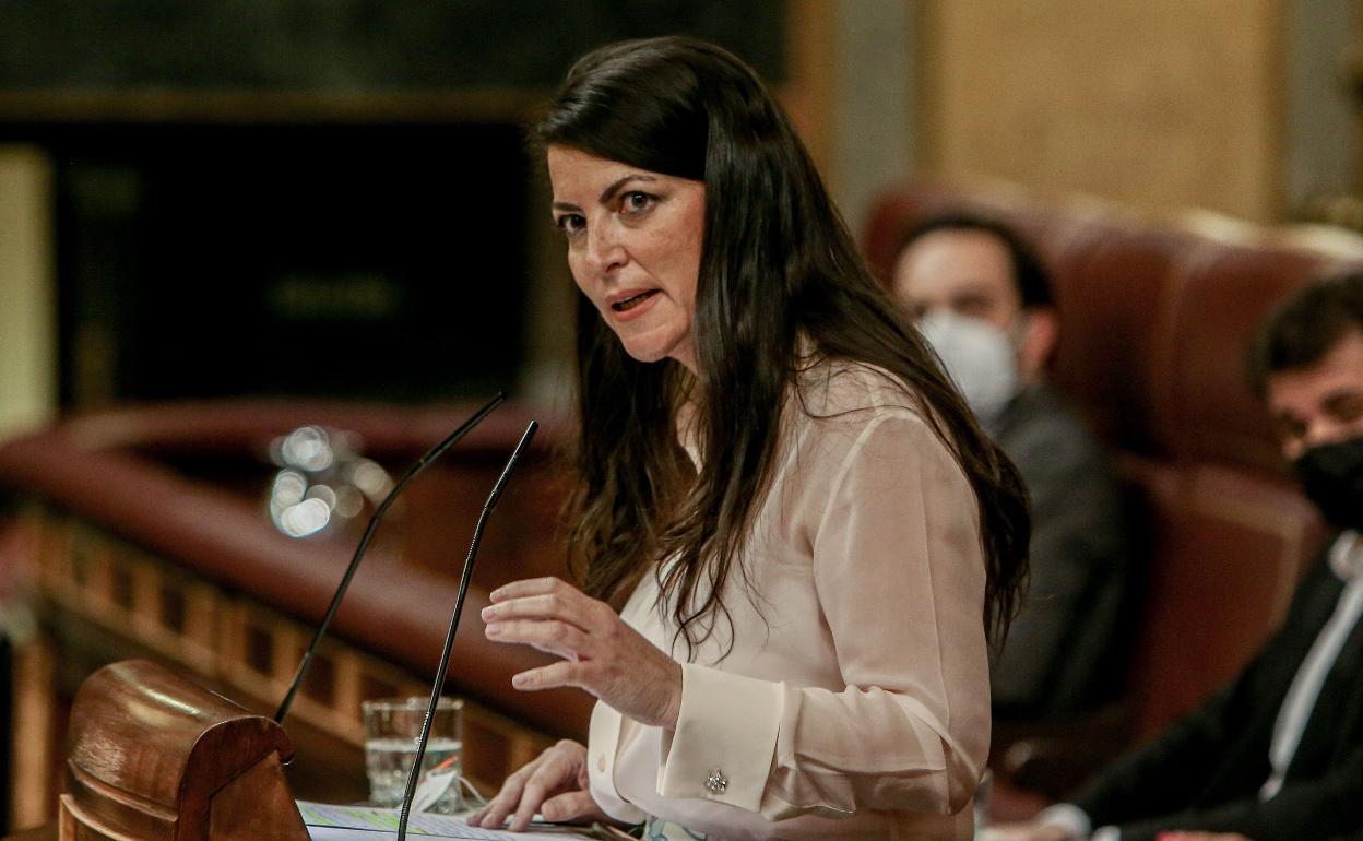 Macarena Olona, en la tribuna del Congreso. 