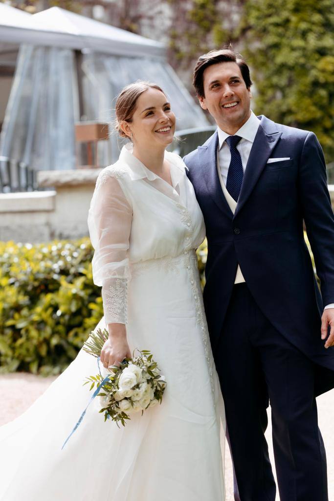 Los novios, tras la ceremonia.