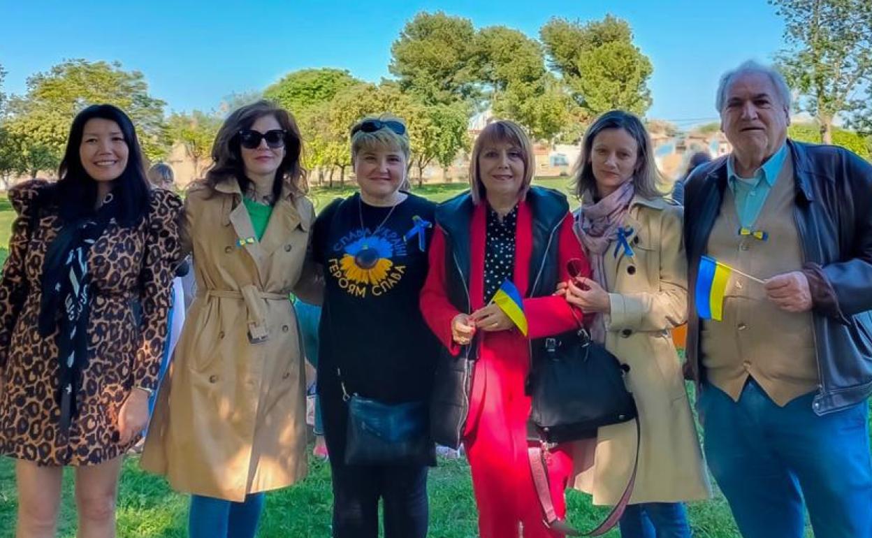 Algunos de los participantes en el acto organizado por el Rotary Gandia. 