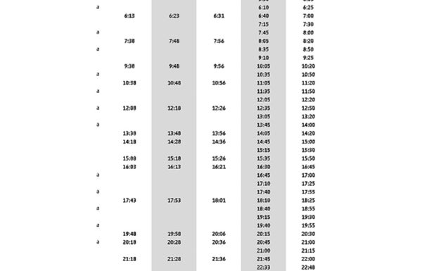 Horarios de servicios de autobús Moixent-Vallada-Monsa- l'Alcúdia de Crespins y Xàtiva. 