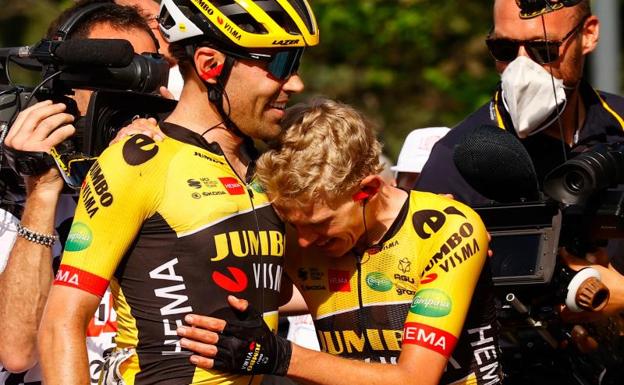 Dumoulin y Bouwman celebran la victoria del segundo en Potenza.