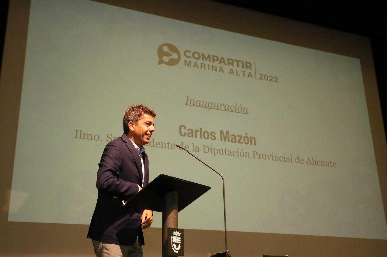 Carlos Mazón durante su intervención en el foro de debate 'Compartir la Marina Alta 2022'. LP