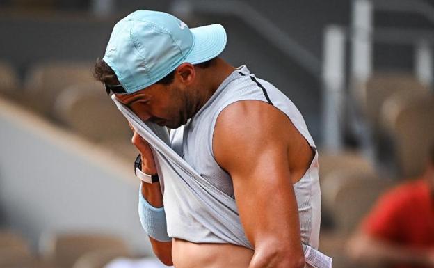 Nadal, en un entrenamiento en París. 