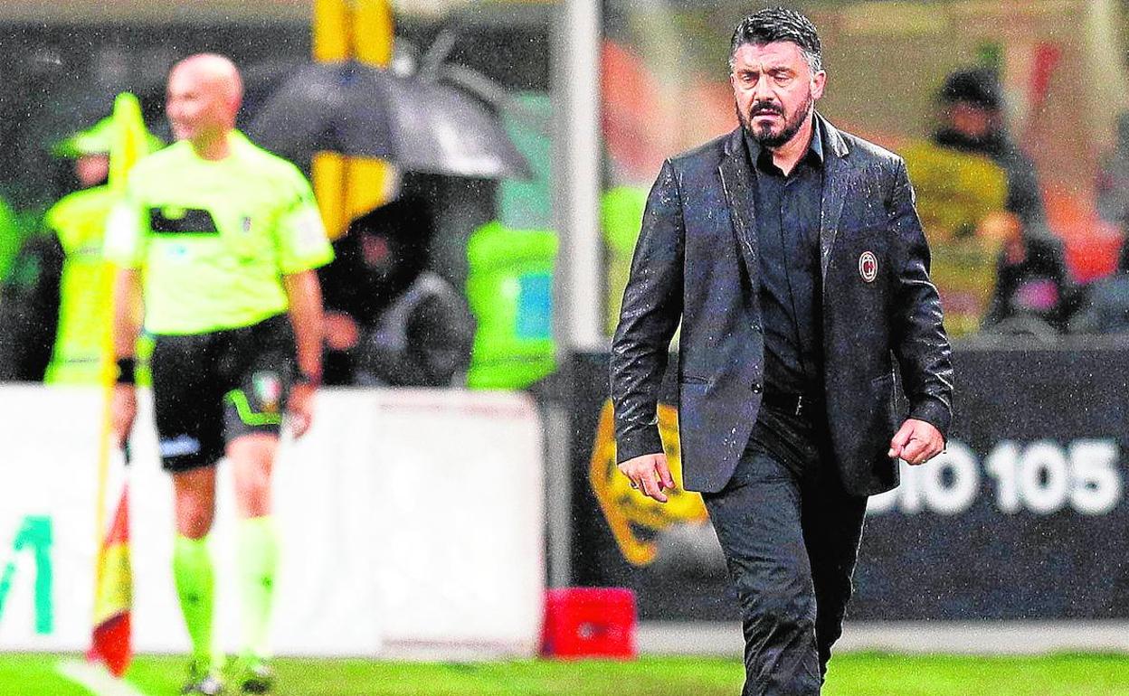 Gennaro Gattuso, durante su etapa como entrenador del Milan.