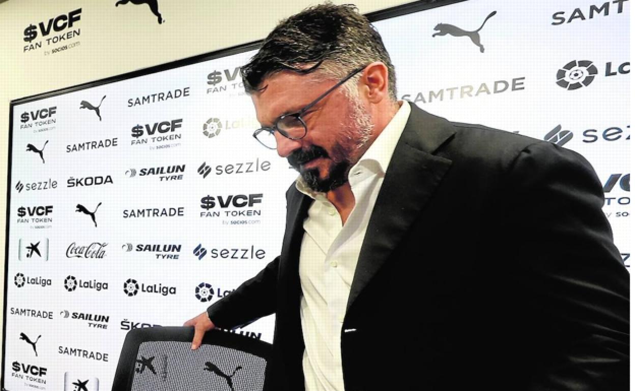 Gattuso, en su presentación como nuevo entrenador del Valencia. 