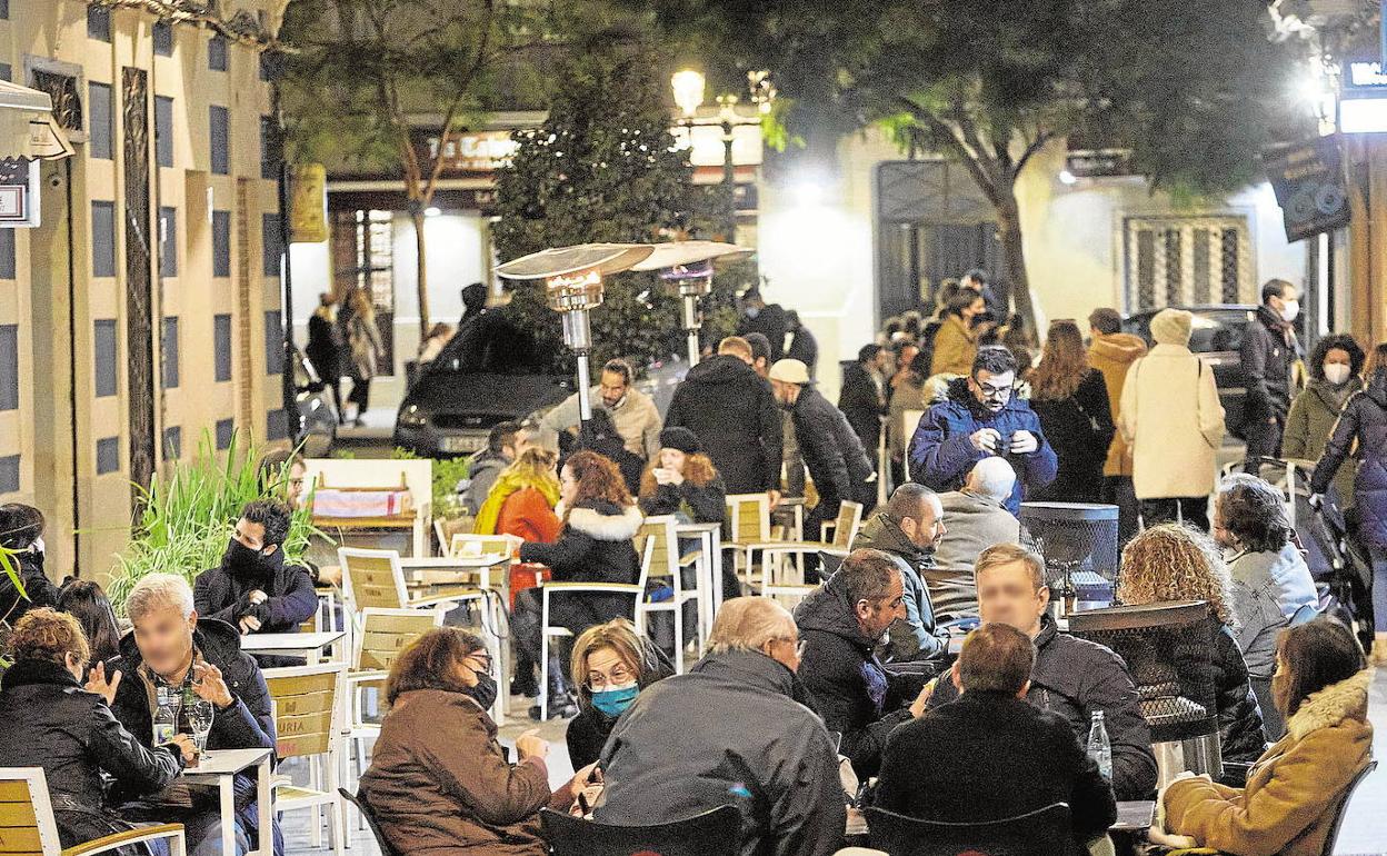 Zona de bares en el barrio de Ruzafa. 