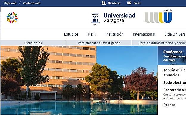 Página web de la universidad de Zaragoza. 