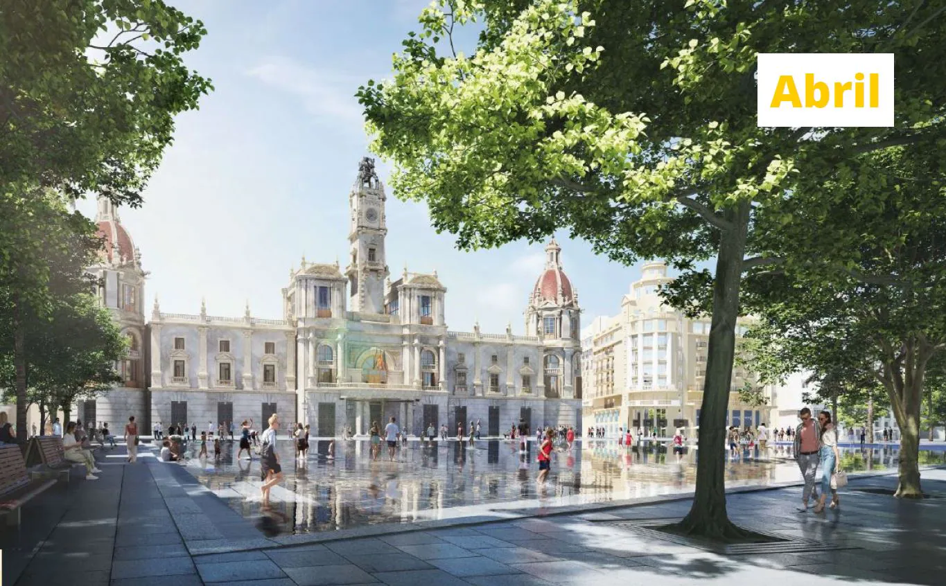 Los cinco proyectos de reforma de la plaza del Ayuntamiento de Valencia.