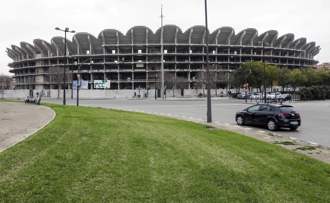 Aspecto de las obras del Nuevo Mestalla.