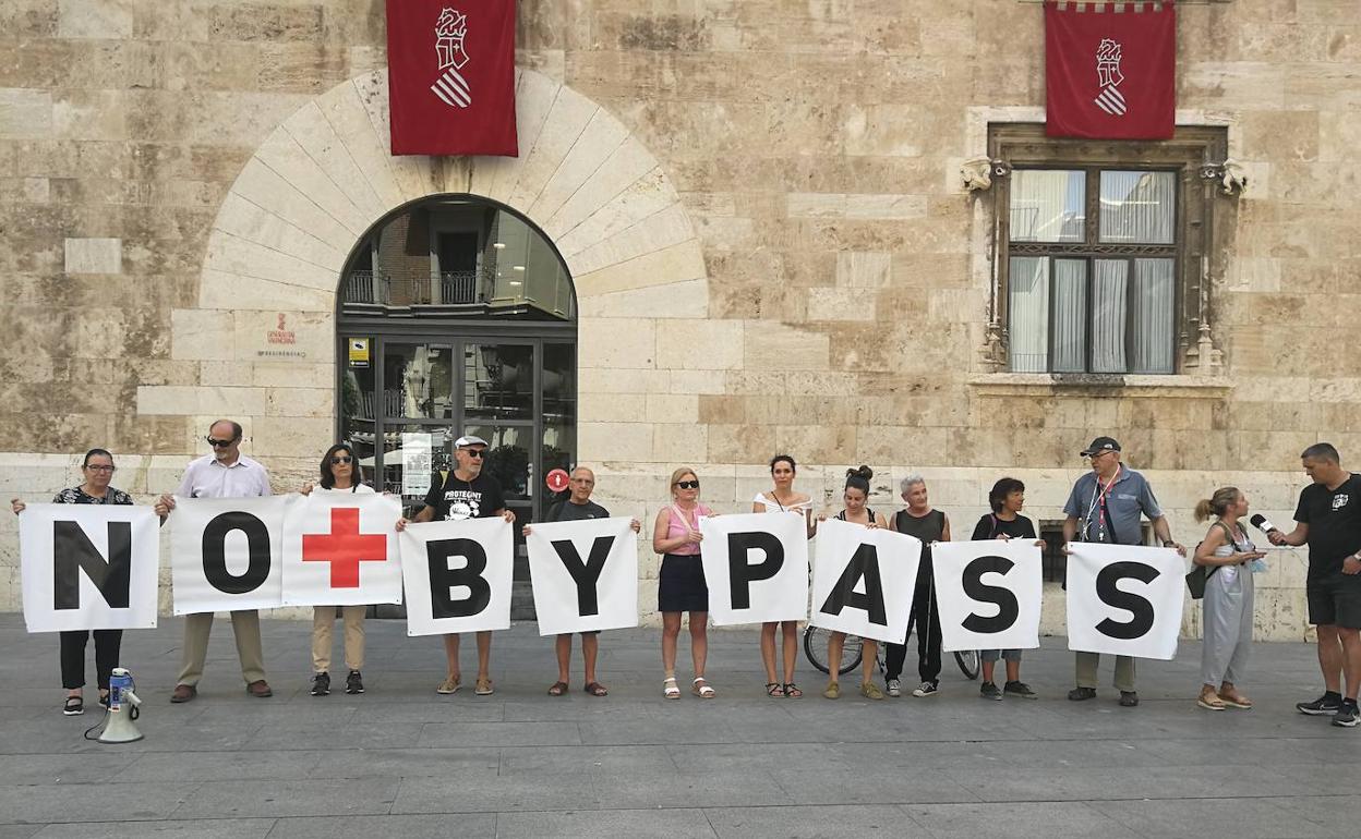 La protestas ante el Palau de la Generalitat. 