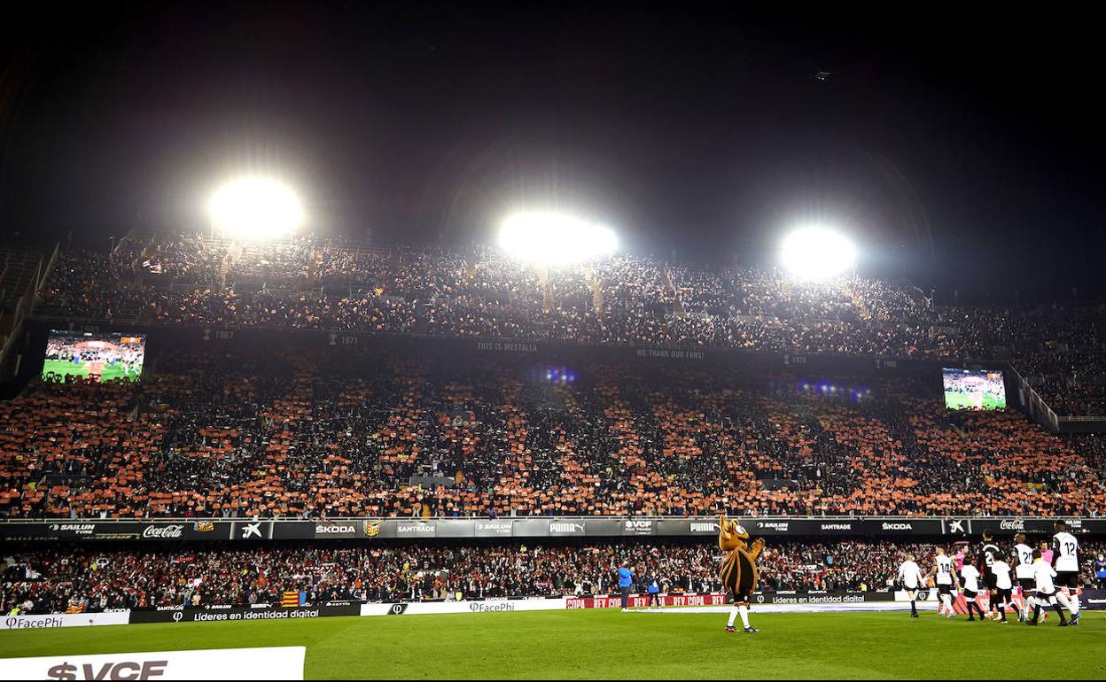 La grada de Mestalla, durante un partido de la última temporada