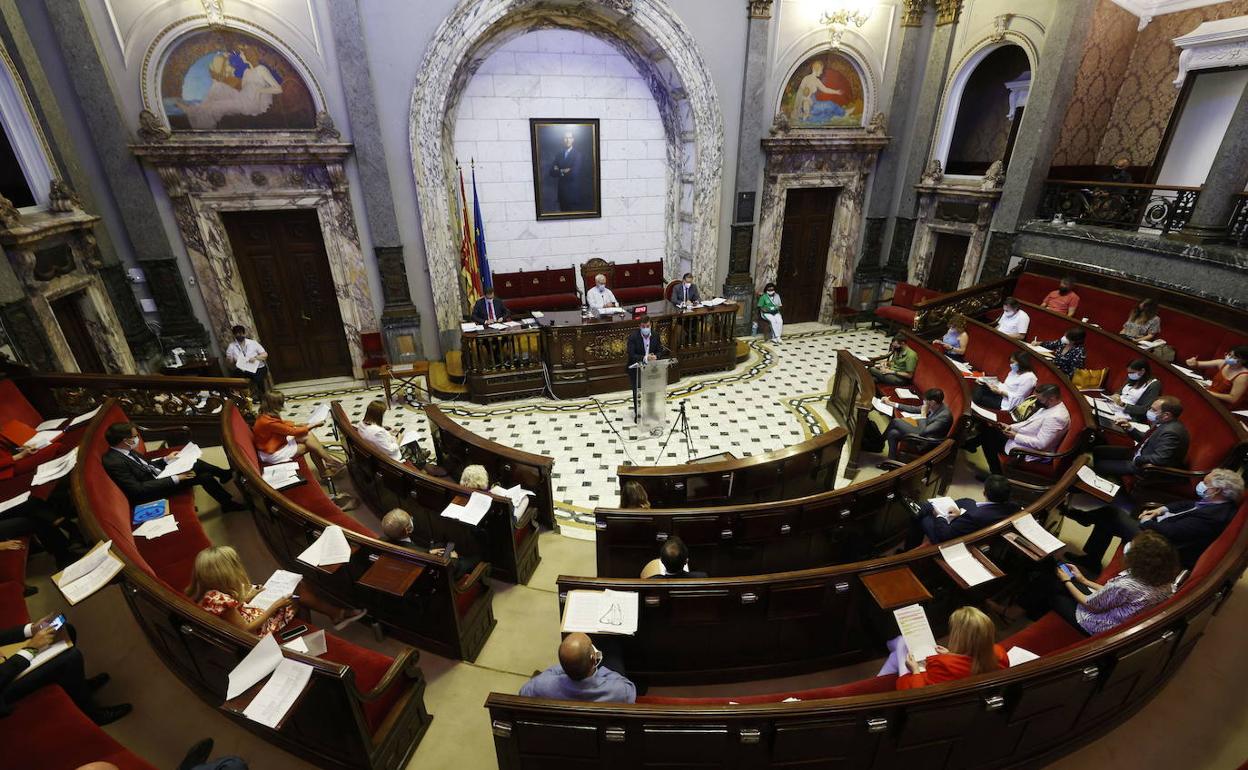 El hemiciclo del Ayuntamiento en una sesión plenaria. 