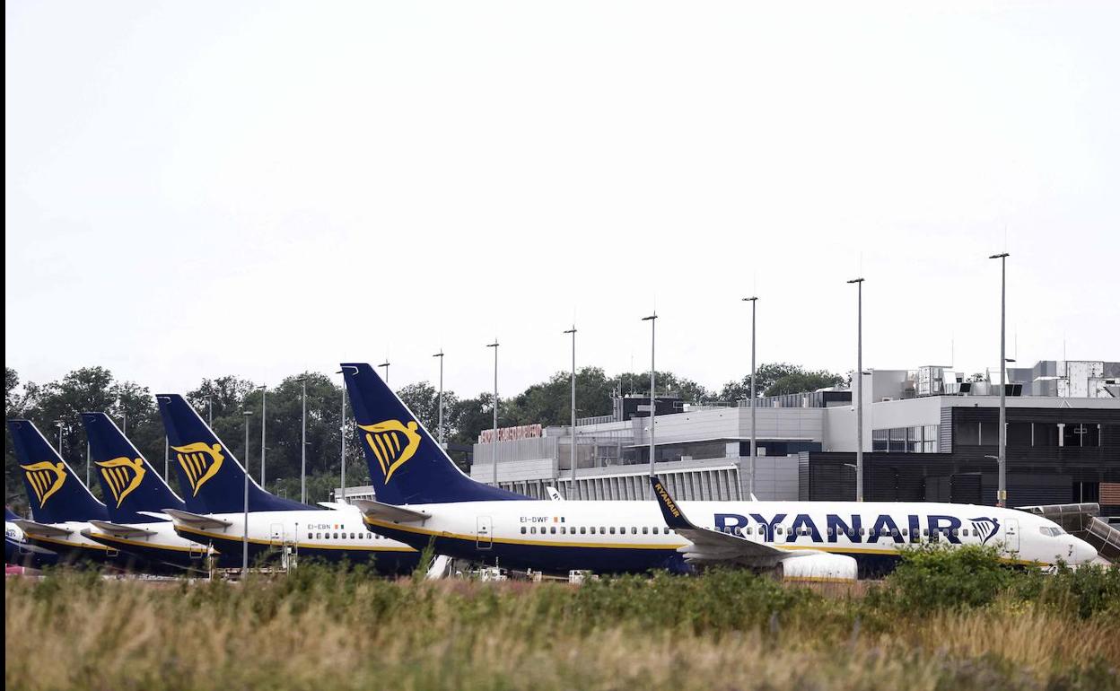 Aviones de Ryanair. 
