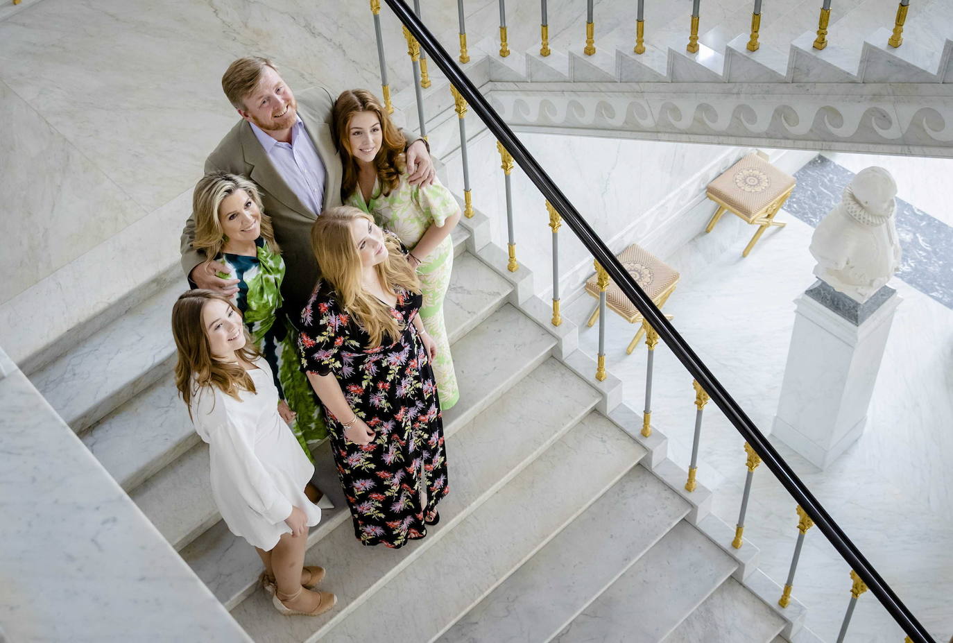 La reina Máxima, el rey Willem-Alexander y sus hijas, las princesas Ariane, Amalia y Alexia. 