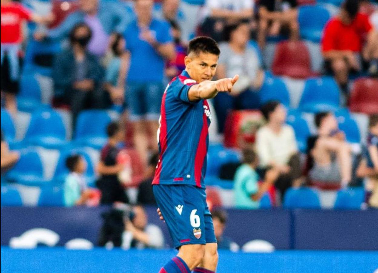 Duarte, durante un partido con el Levante. 