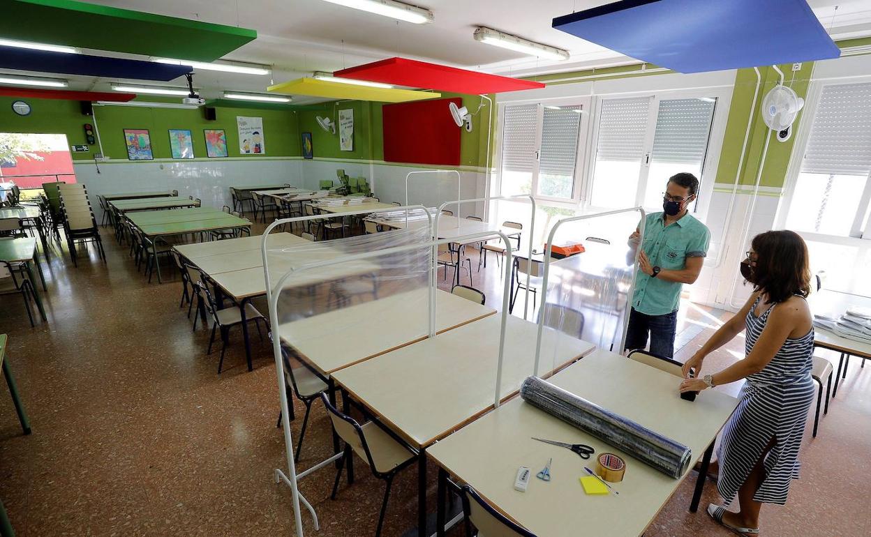 Preparación del curso 2020-2021 en un colegio público de la Comunitat. 