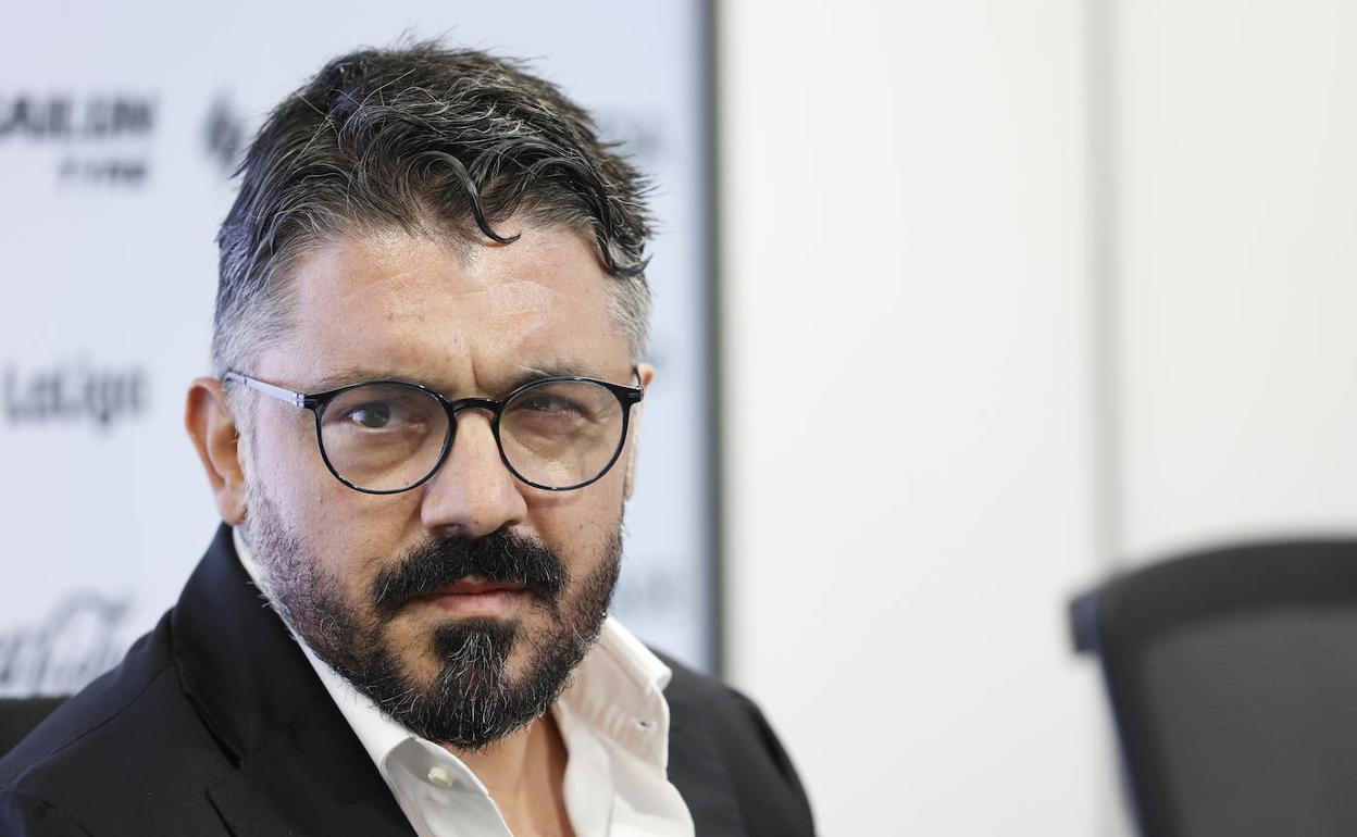 Gennaro Gattuso, durante su presentación en Mestalla