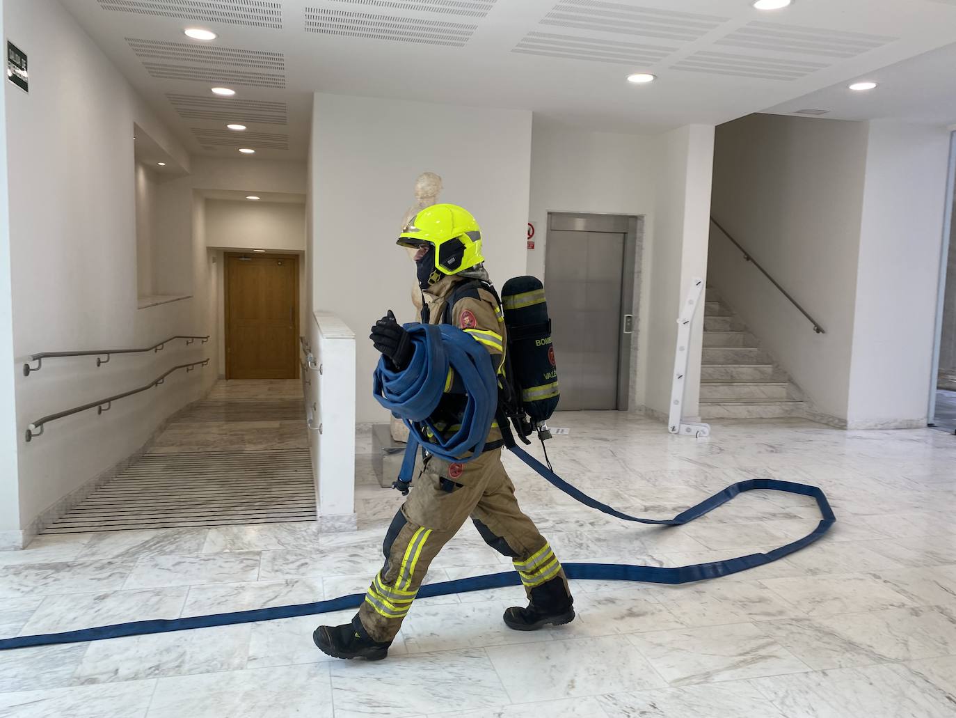 Fotos: Simulacro de incendio en el Museo de Bellas Artes de Valencia