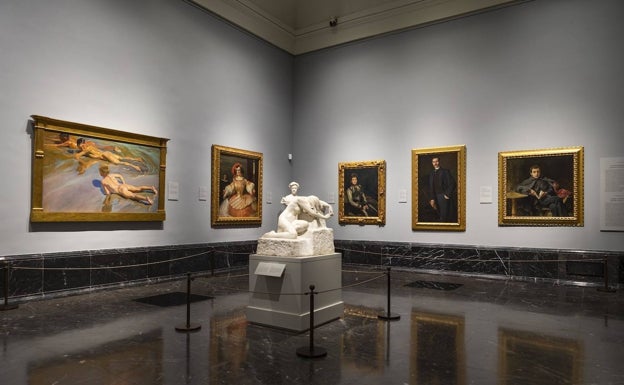 Imagen de la sala del Prado donde se encuentra la obra de Sorolla. 